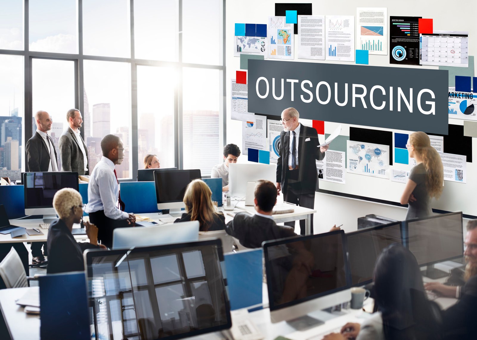 Team collaboration in office